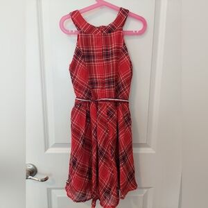 Tommy Hilfiger Plaid Red Kids Girls Dress
